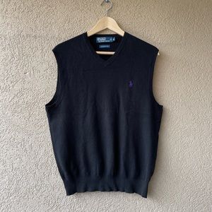 Polo Ralph Lauren Black Cotton Sweater Vest M